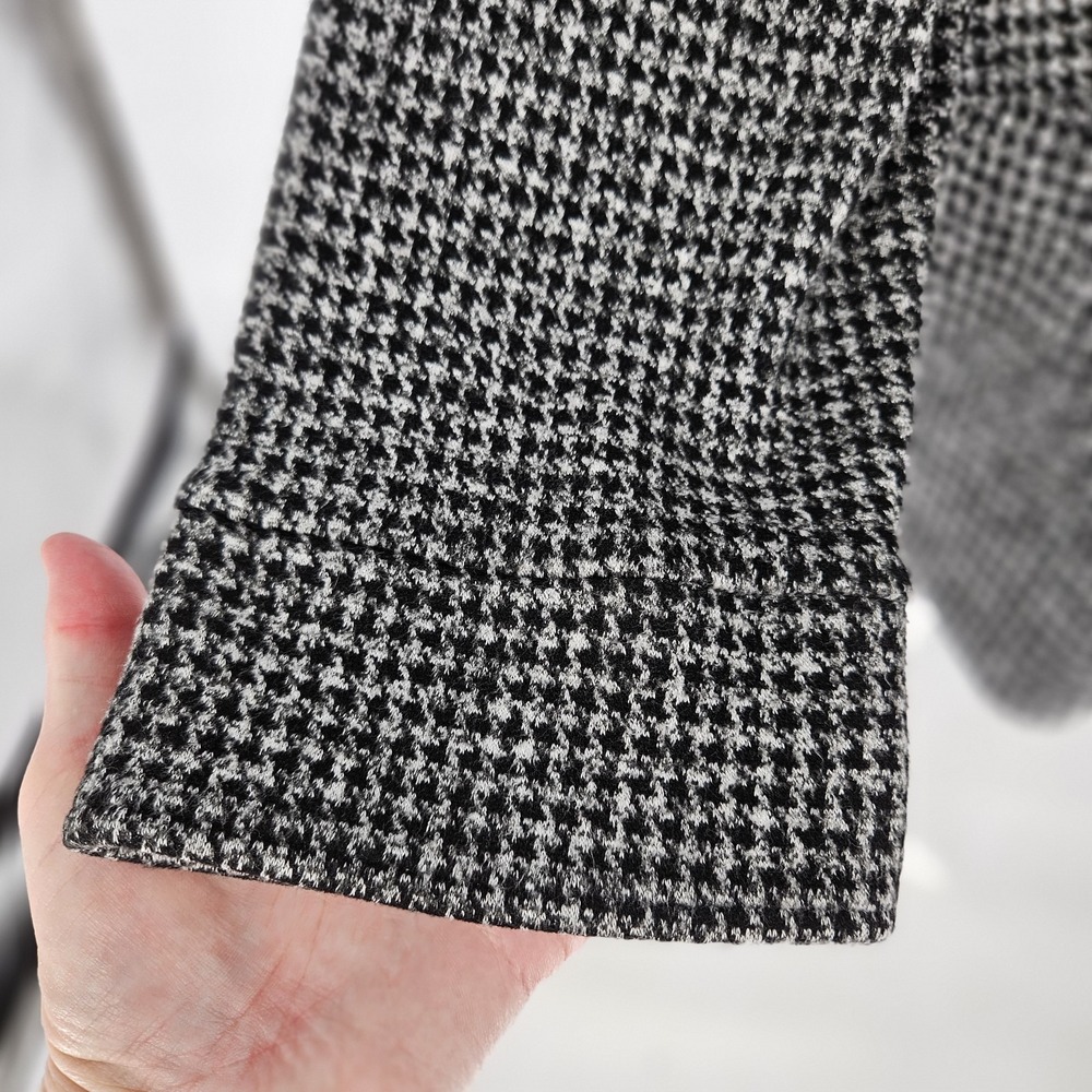 Madewell Houndstooth Blazer Womens XL Black White Double Breasted Knit Jacket - Picture 7 of 11
